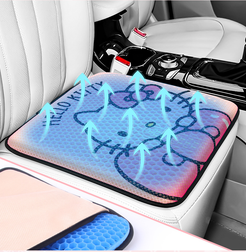 汽车坐垫夏季果冻凝胶蜂窝车内座垫透气屁屁垫四季降温黑科技坐垫