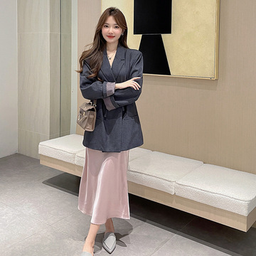 月光恋曲 琉光缎面 斜裁优雅弧线醋酸半裙~-阿里巴巴