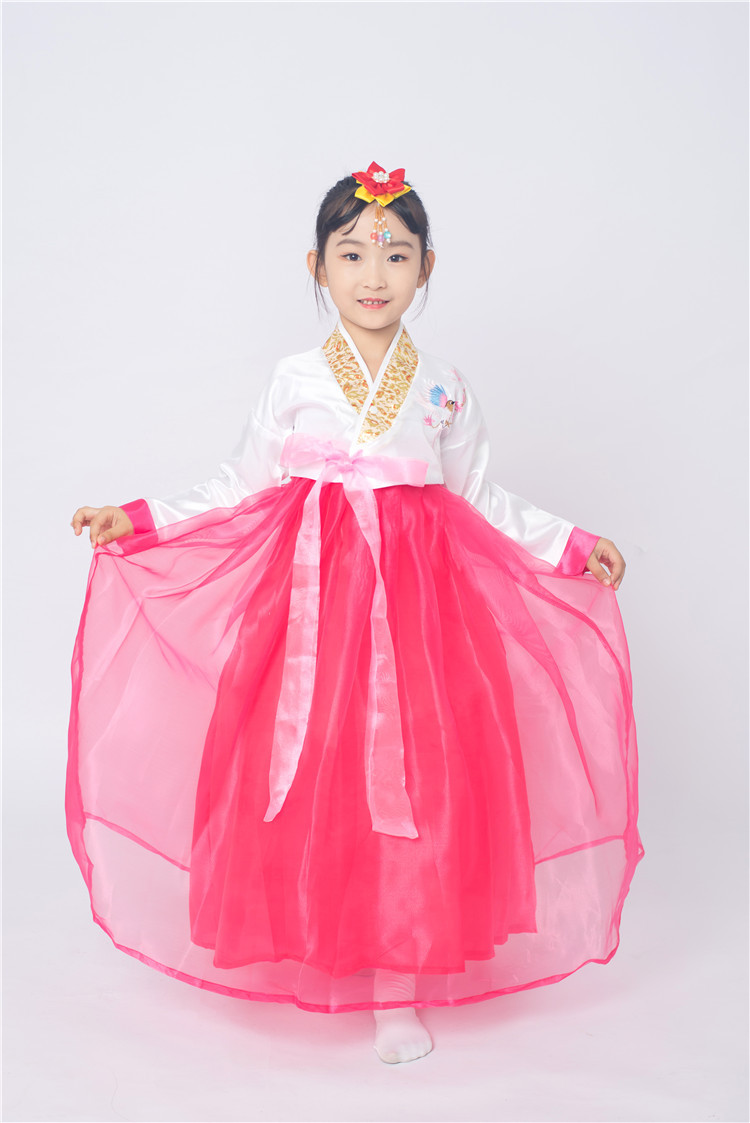 韩国儿童韩服礼服公主裙民族朝鲜族服装古装演出服女童舞台表演服