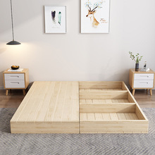 Y3L满铺实木榻榻米床1.5米折叠排骨架1.8现代简约无床头单人地台