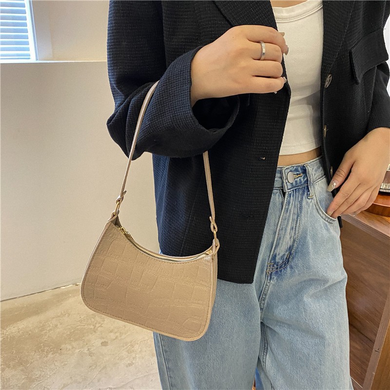 Stylish Good Texture Plaid Shoulder Bag 2022 New Autumn and Winter Simple Ins Fashionable Elegant Women's Underarm Shoulder Handbag