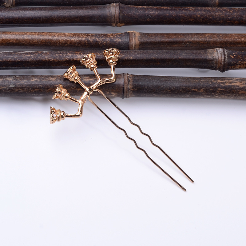 Alloy Material New Nine Row Size Hairpin DIY Antique Accessories Handmade Material Factory Wholesale