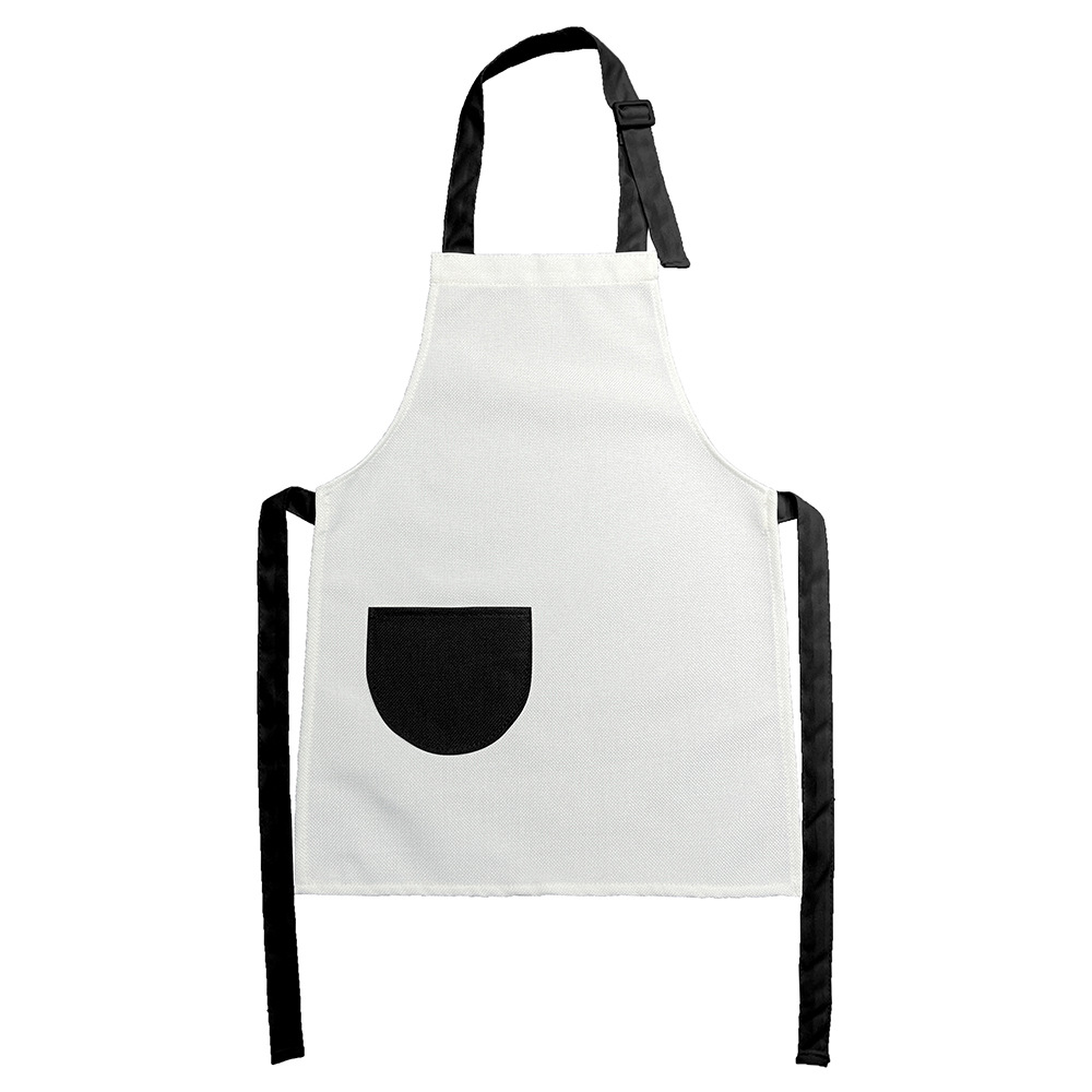 Sublimation Color Cute Pocket Adjustable Baby Bib 300G Cotton Linen Child Drawing Playing Apron