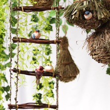 植物角自然角草编鸟巢鸟窝件幼儿园环境布置材料装饰环创吊饰挂饰