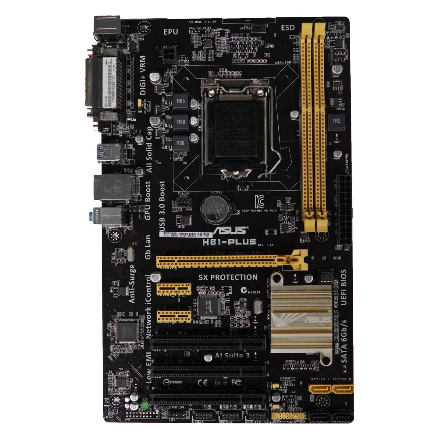 适用于 华硕 h81-plus台式机1150主板支持ddr3内存带3个pci