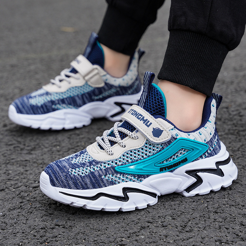 男童网鞋2022新款秋季双网面透气鞋子儿童夏季单网镂空软底运动鞋