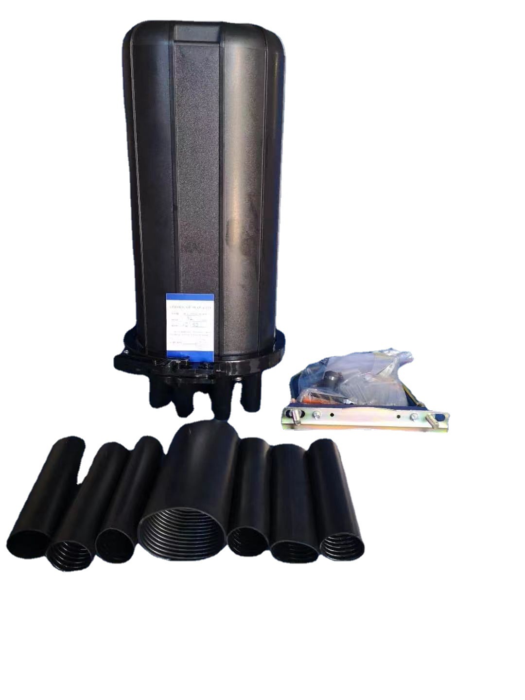 一进六出抱杆12-240芯光缆接头盒 pc热缩型帽式192芯光纤接续盒