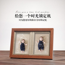 二连框5寸6寸7寸儿童连体相框木纹宝宝相框组合挂墙韩版摆台创意