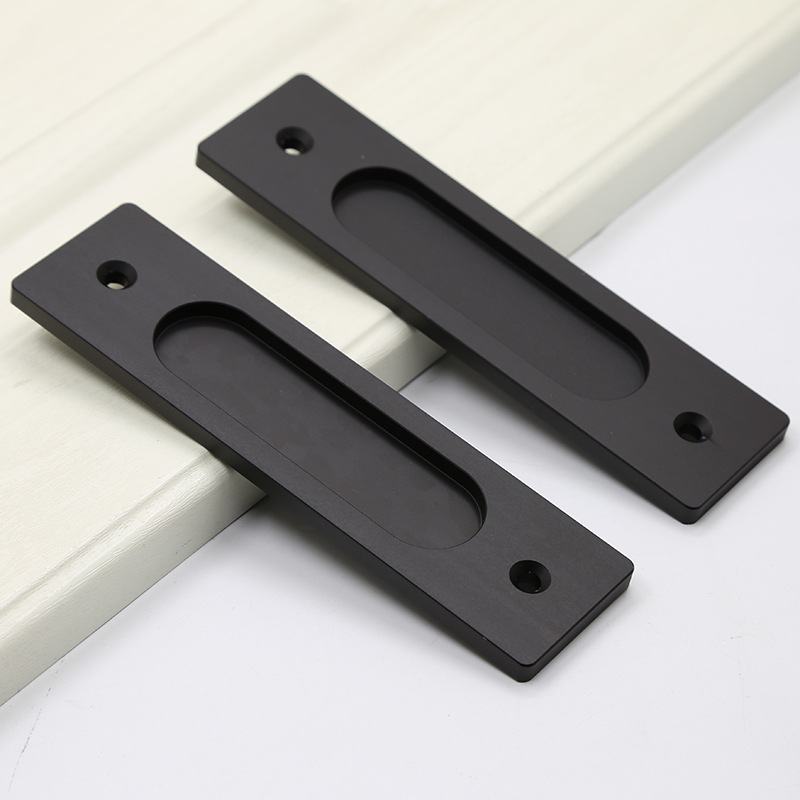 跨境滑动谷仓门拉手免打孔移门拉手免开槽衣柜推拉门把手门窗拉手