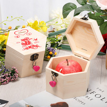 圣诞节苹果包装盒木质平安果礼盒收纳木盒 实木带盖伴手礼盒子