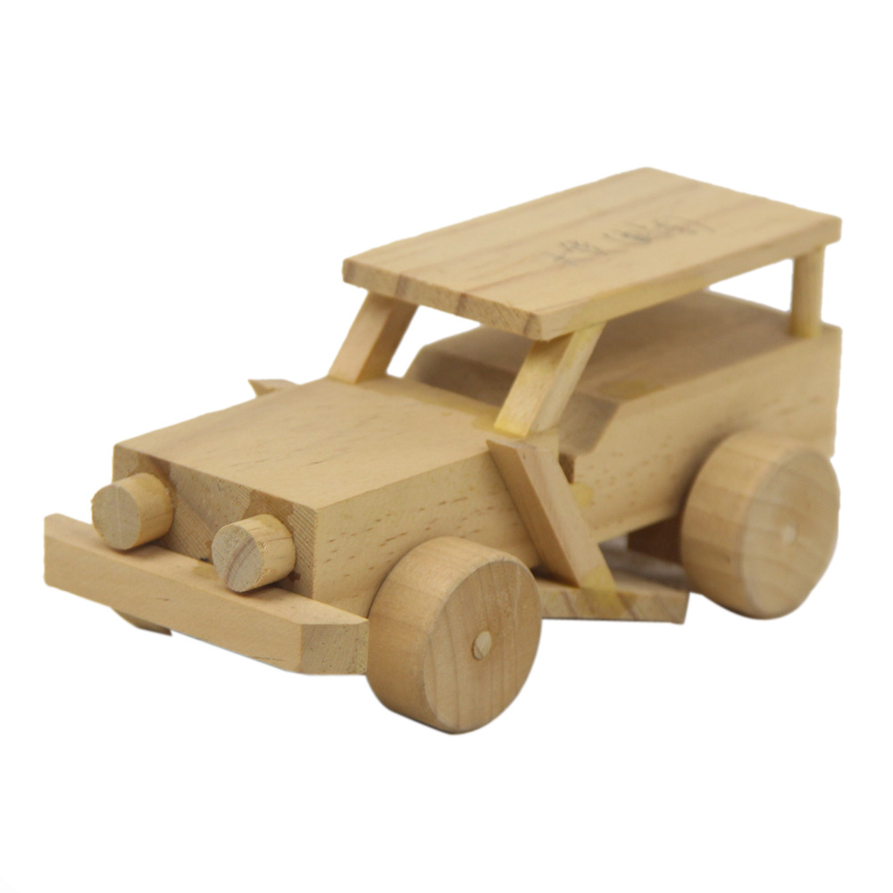 木质卡车 圣诞木质小汽车模型创意木质小汽车摆件 手工汽车模型
