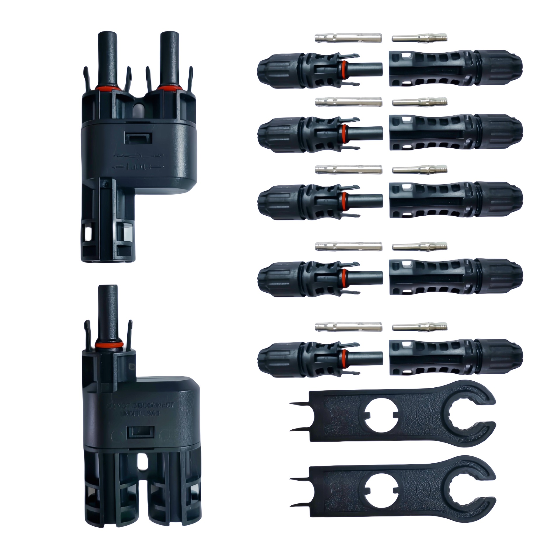 跨境太阳能连接器公/母IP67防水储能电池板电缆连接器M C4光伏适