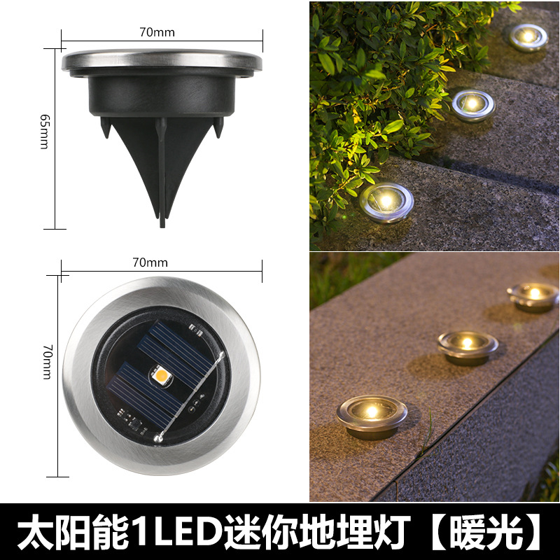 8led Solar Stainless Steel Underground Lamp Outdoor New Lawn Lamp Garden Lamp Solar Ground Lamp