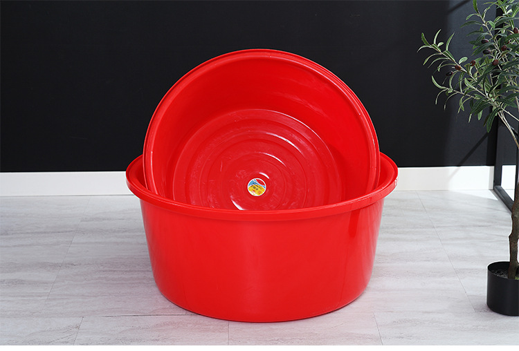 圆形洗澡盆洗衣被盆圆盆加厚特大号塑料大红结婚喜事盆子泡澡浴盆