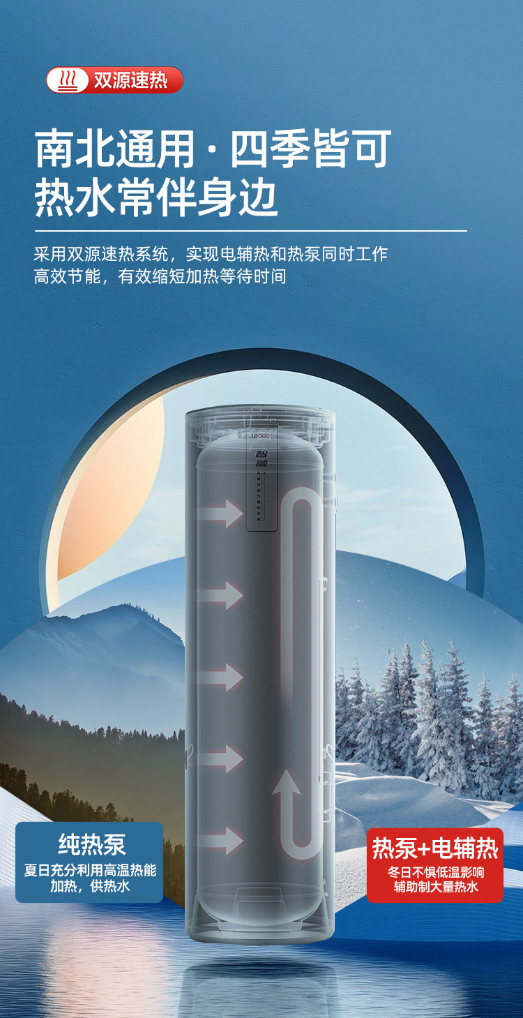 海尔统帅空气能热水器一体机商用热水空气能热水机家用空气源热泵