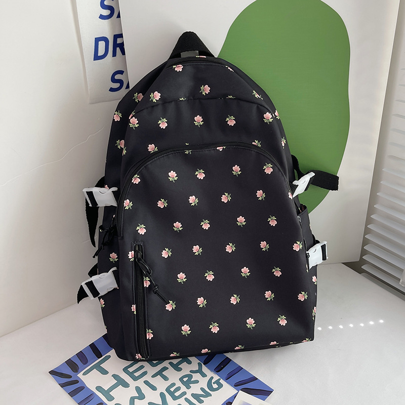 2022 New Fresh Floral School Bag Middle School Student Backpack Mori Style Junior High School Girls Schoolbag Backpack