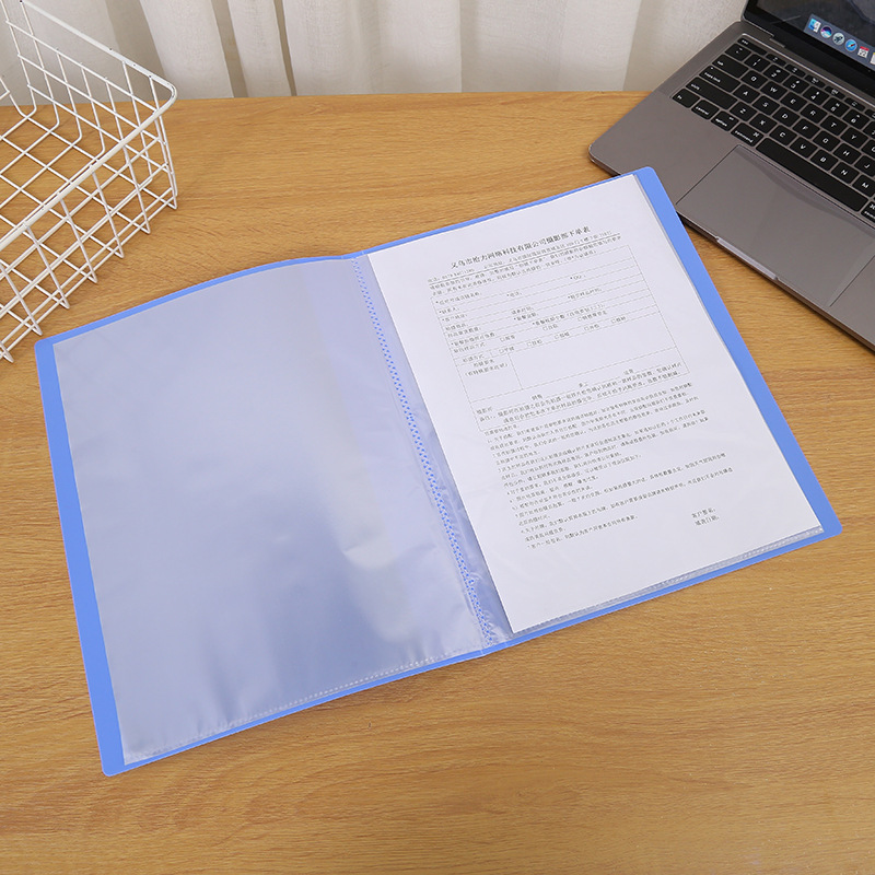 A4 Thickened Info Booklet Wholesale Insert Transparent Pp Plastic Loose-Leaf Folder Office Office Supplies File