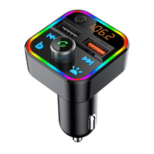 BT22快充车载蓝牙MP3充电器一键重低音语音助手电压检测氛围灯光