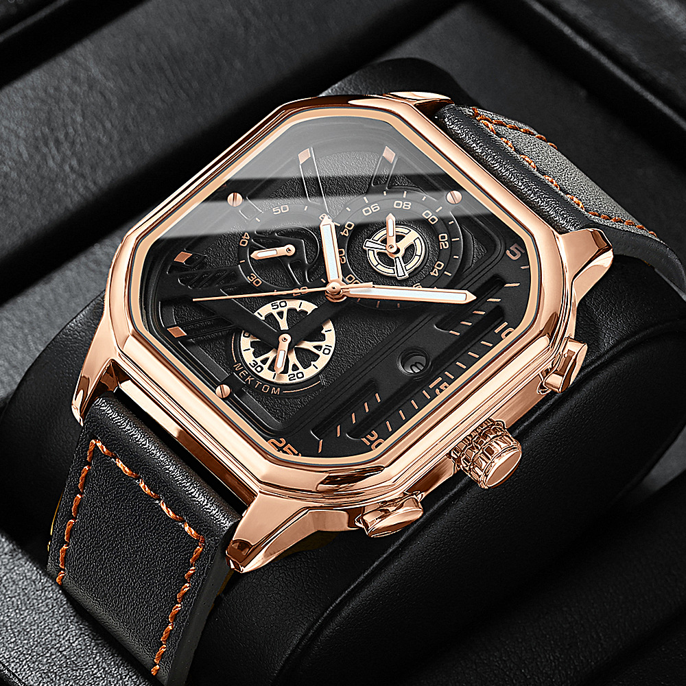 2022年新款黑武士方形男士手表正品学生轻奢非机械石英表跨境直播