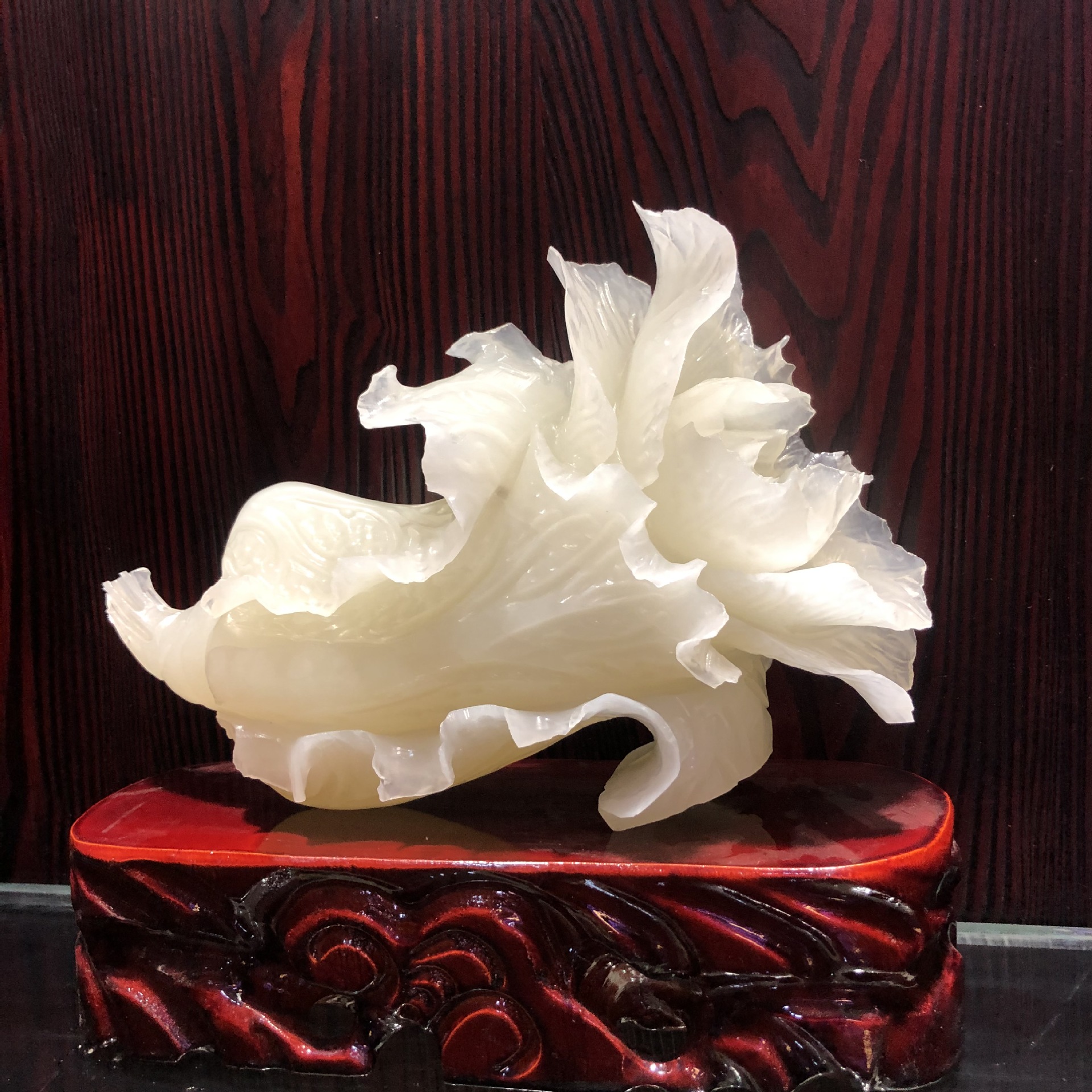 阿富汗玉白玉白菜摆件单款处理玉石白菜家居摆件细腻油润工艺品