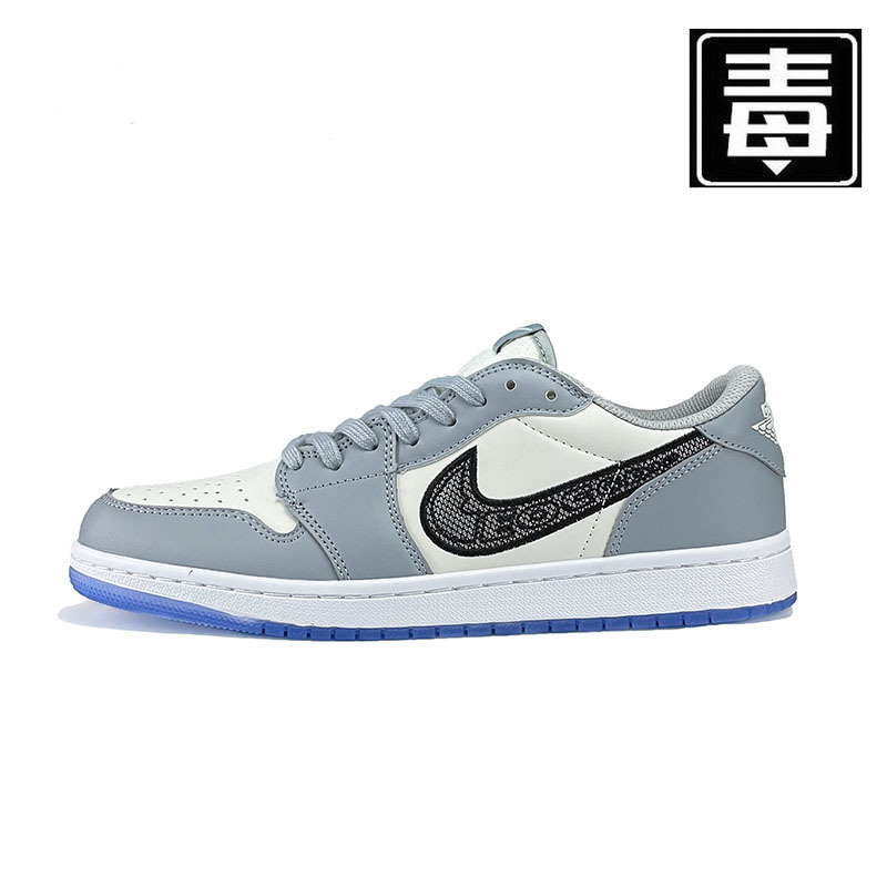 耐尅官aj1低帮迪澳女鞋低帮空军一号aj底帮影子灰板鞋男鞋倒钩