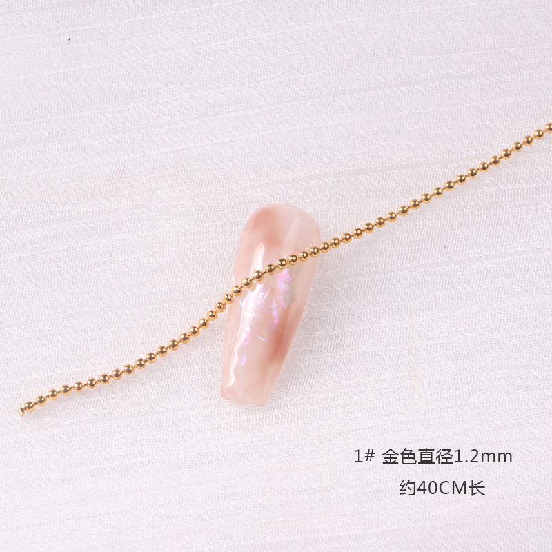 Affordable Manicure Gold and Silver Copper Bead Chain, Dongjian Ornament Long about 40cm 4 Styles Available