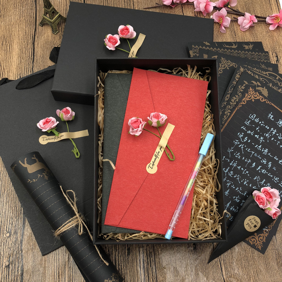 包装盒情书精美礼盒小创意清新韩版简约生日礼物盒信封礼品盒信纸