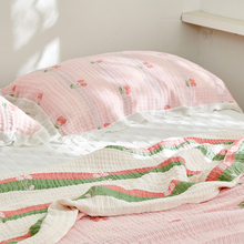 DHA0韩式竹棉纱布枕巾一对装家用泡泡纱单人枕头巾枕头隔脏毛