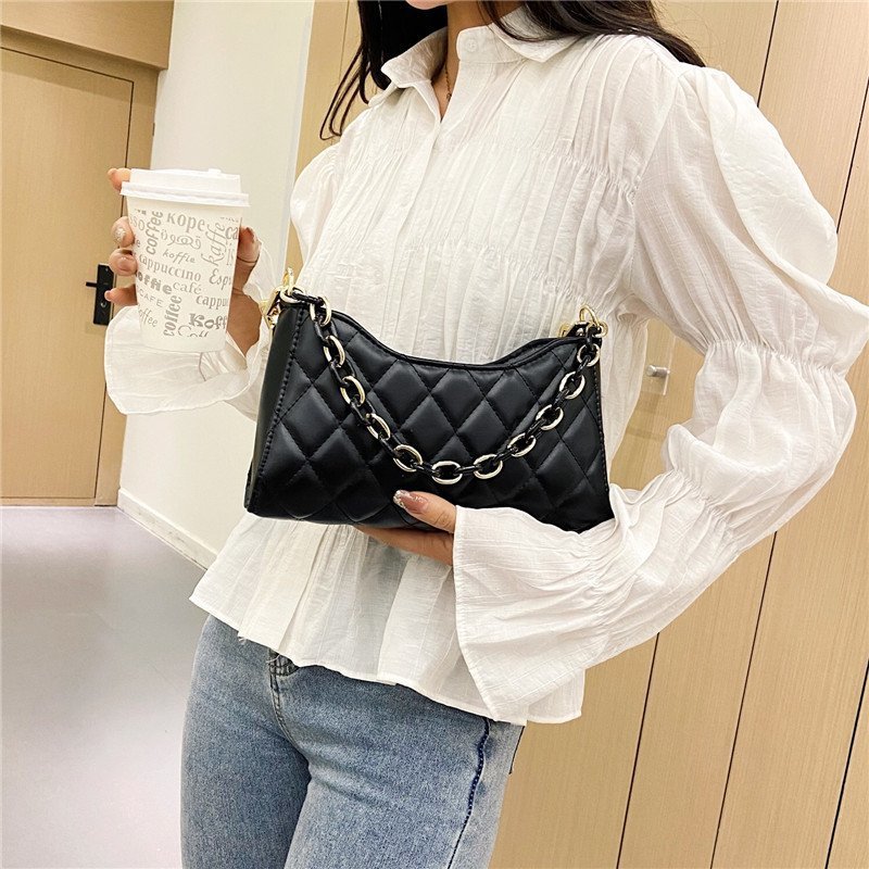 Spring and Summer Small Bags Women's 2021 New Fashion Rhombus Chain Bag Western Style Underarm Bag All-Matching Women's Shoulder Bag