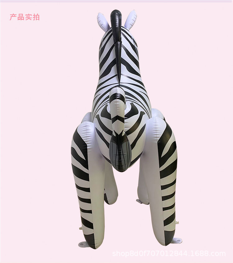 源头厂家供应 充气喷水斑马 加厚pvc充气斑马 草坪戏水充气玩具