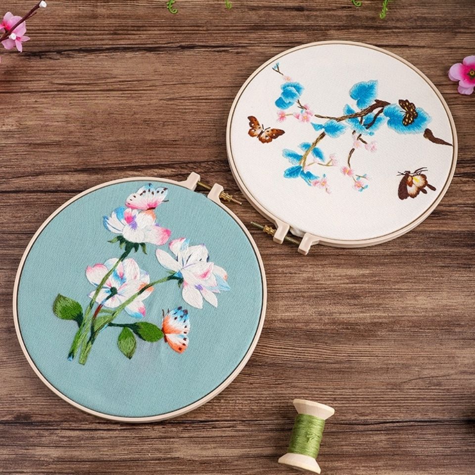 刺绣diy苏绣蝶恋花手工创意礼物成人布艺材料包十字绣古风套件