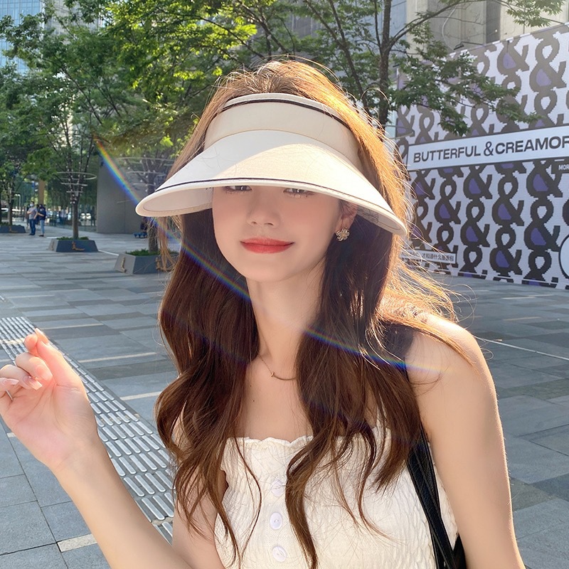 Big Brim Sun Hat Cover Face Uv Protection Sun Hat Women's Big Brim Cool Hat Headband Hat Cycling No Flip Empty Top Hat