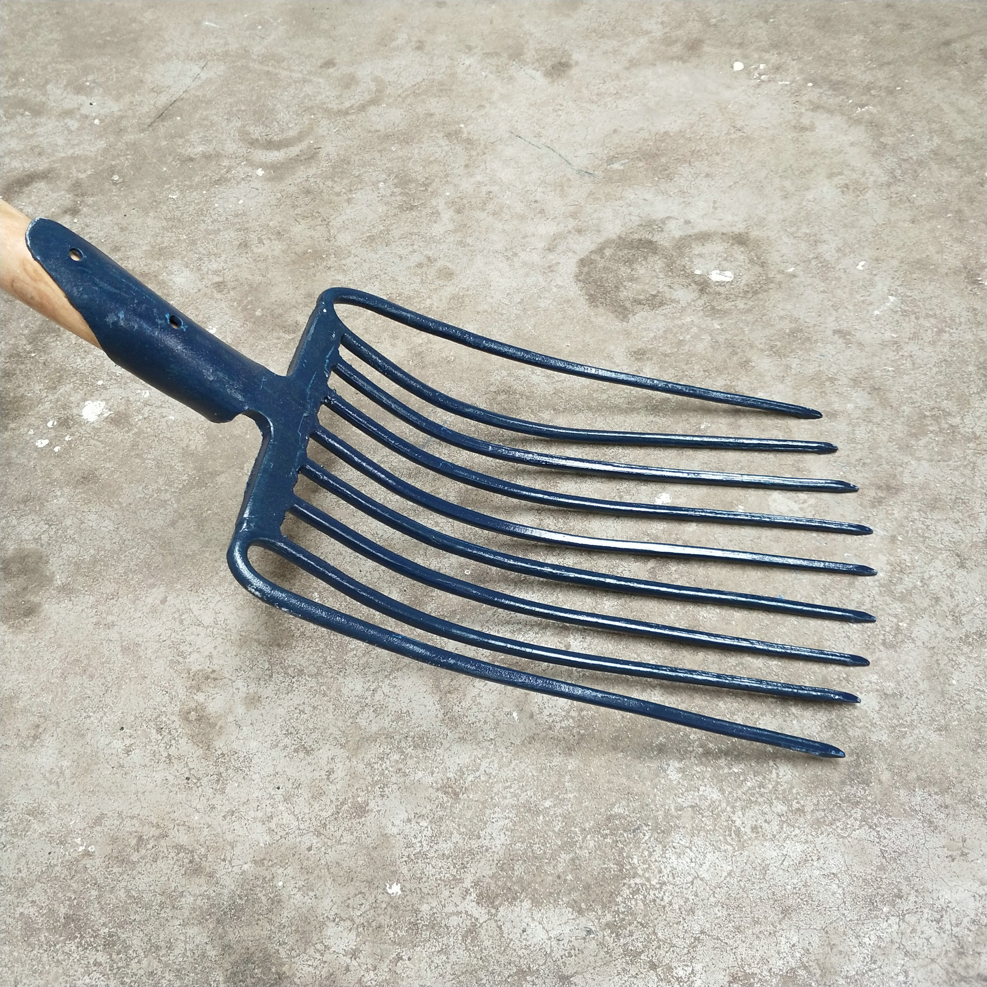 牛粪叉子农用钢叉九股工具草叉农具一体齿四全钢实心粪叉锻打大号