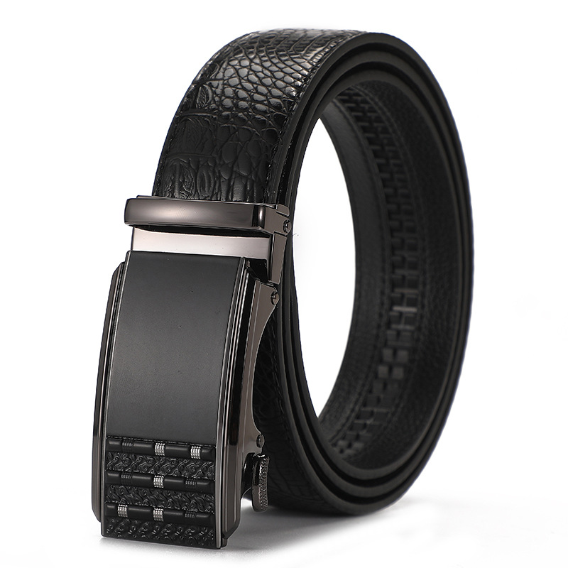 Boutique Men's Automatic Leather Buckle Belt New Business Casual Genuine Leather Belt Men's Jeans Belt Belt