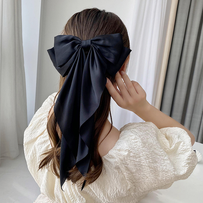 Yang Zi Same Style Black Oversized Bow Headdress Barrettes Back Head Head Clip Korean Internet Celebrity Spring Clip Hairpin Female