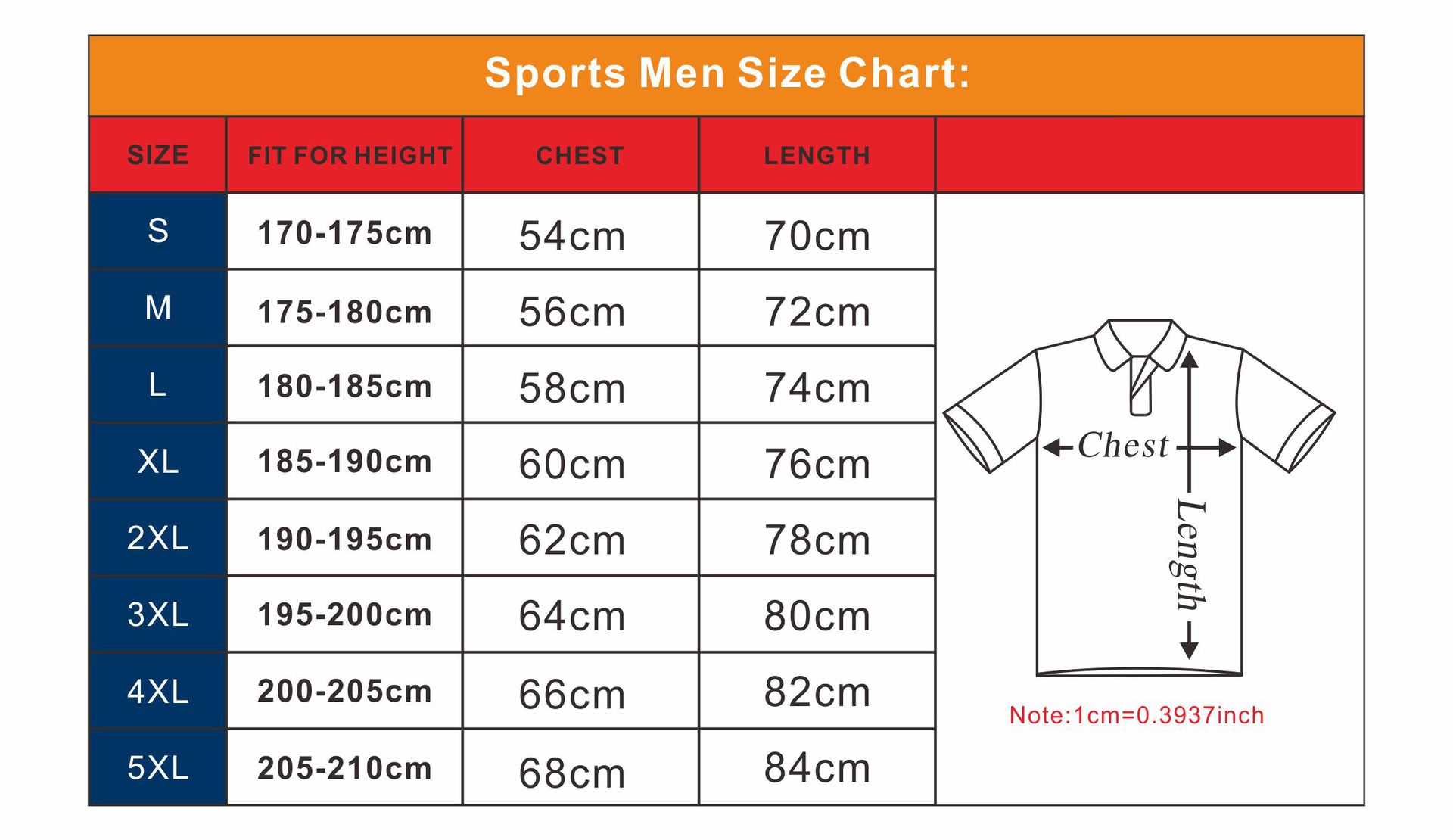 橄榄球服尺码表