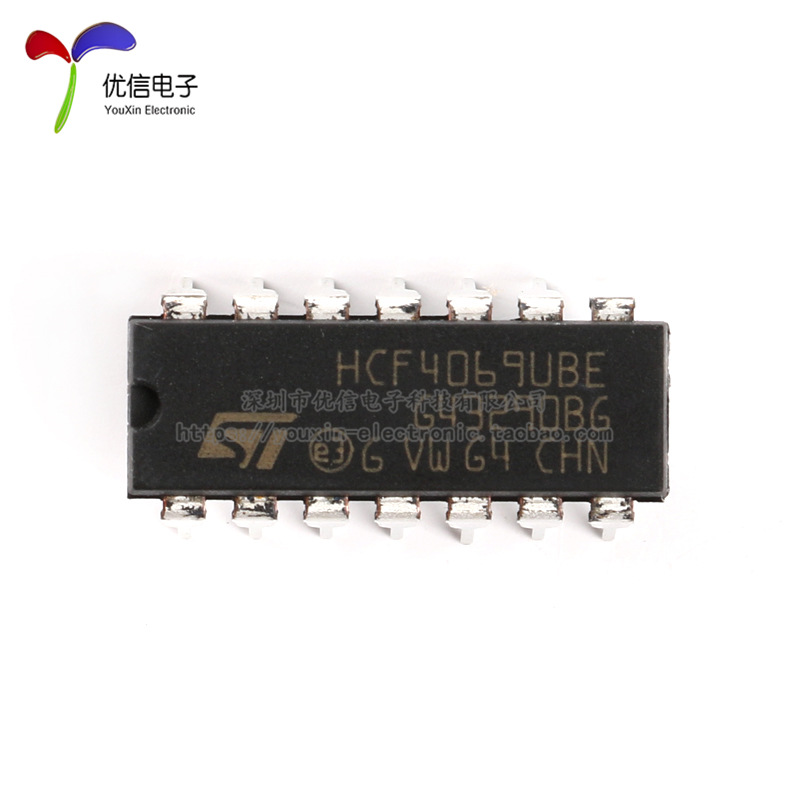 直插hcf4069ube 逻辑芯片 cmos 六非门 15v dip14-阿里巴巴