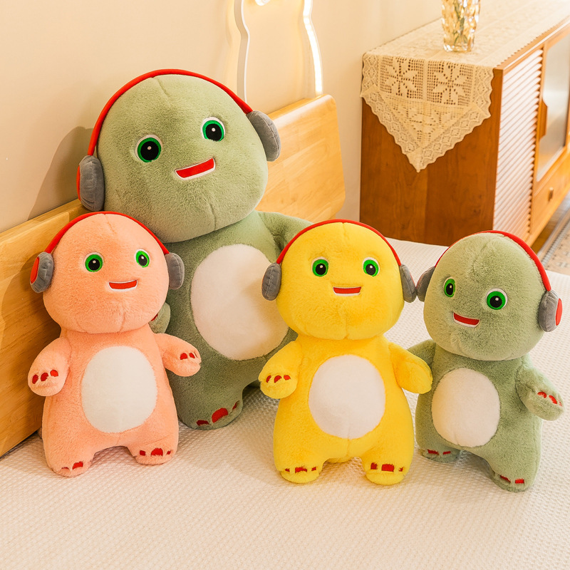 耳机奶龙公仔网红毛绒玩具卡通小恐龙玩偶爆款抖音厂家直销可代发