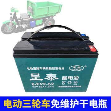 48v52ah免维护干电瓶 工地电动三轮车12v呈泰铅酸蓄电池牵引