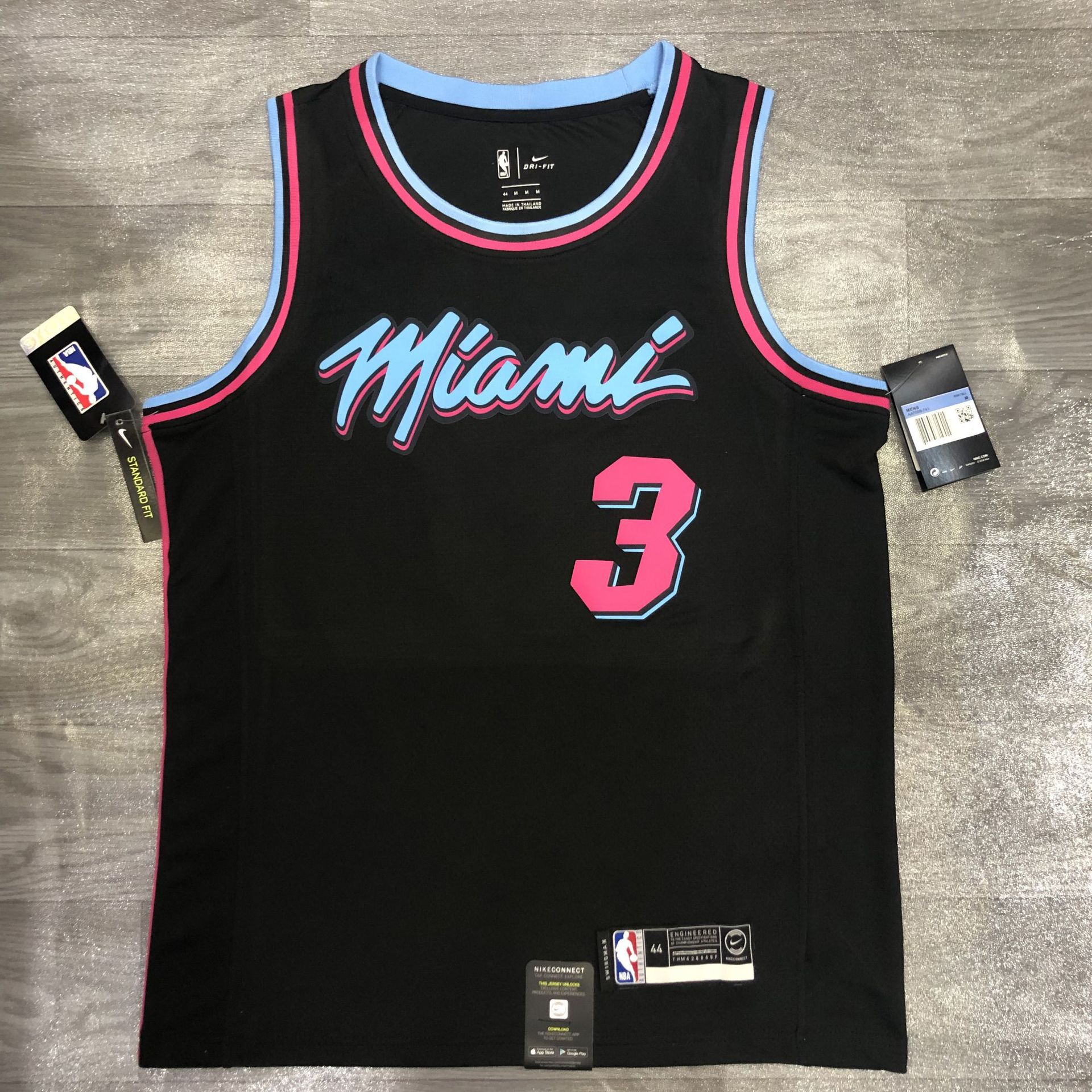 热火队圆领黑白色韦德热压布印篮球服嘻哈潮流nba球衣男一件代发