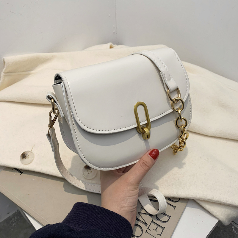 Spring 2021 New Bags Women's Bag New Korean Style Chain Small Square Bag Simple Lock Latch Women's Shoulder Messenger Bag