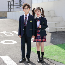 2023新款中大童英伦风三件套西装校服小学班服幼儿园服初高中礼服