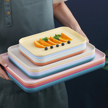 源头工厂 批发塑料托盘长方形北欧快餐厅幼儿园家用餐饮ins风盘子