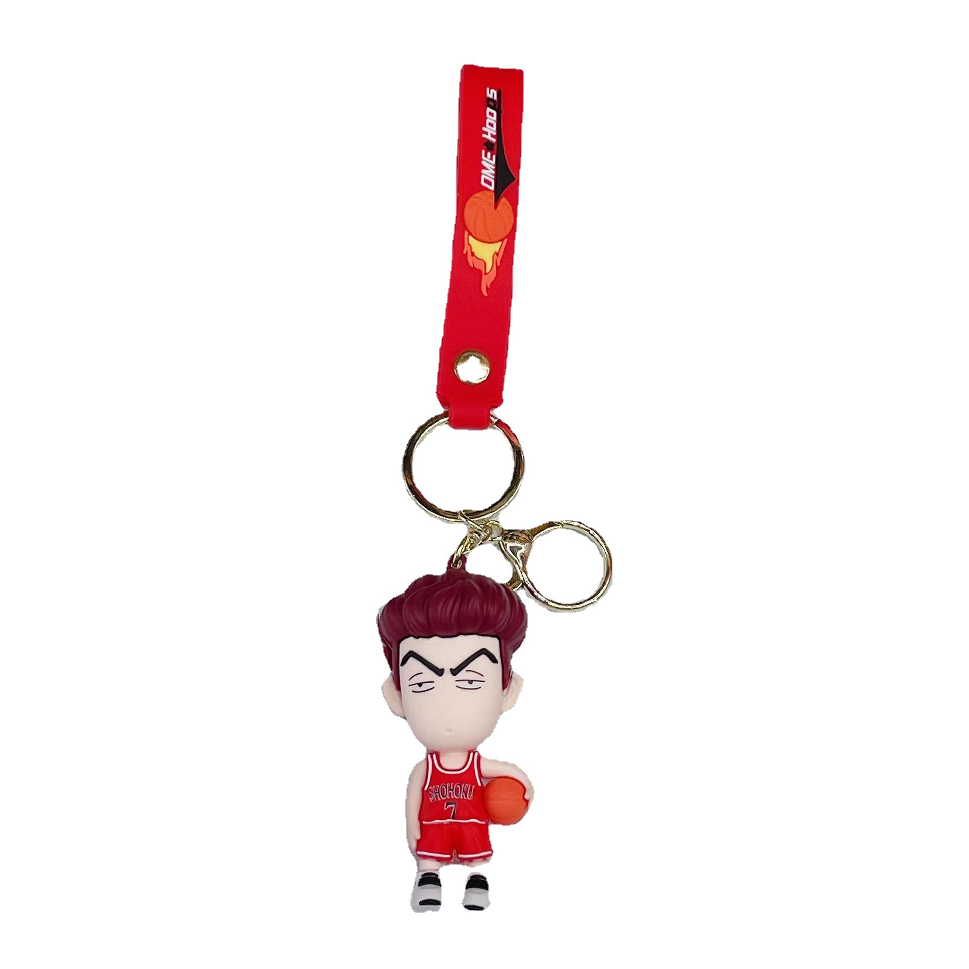 Cartoon Slam Dunk Hanamichi Sakuragi Rukawa Kaede Three-Dimensional Doll Car Key Ring Pendant Small Jewelry Wholesale