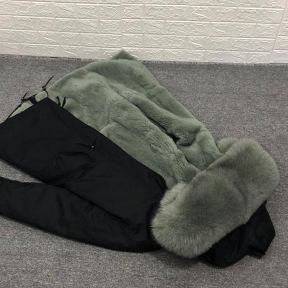 新款秋冬派克服仿兔毛内胆皮外套男皮毛一体狐狸貂毛大衣中长款