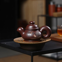 一件代发宜兴手绘紫砂壶茶具原矿段泥柴烧汉瓦壶家用手工茶壶批发