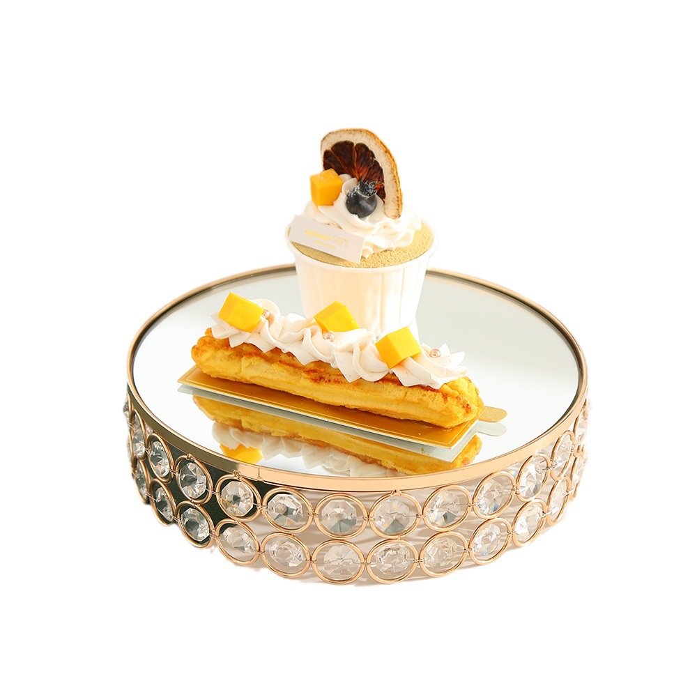 New European Entry Lux Style Cake Plate Daily Household High-End Fruit Plate Simple Retro Style Glass Fruit Plate