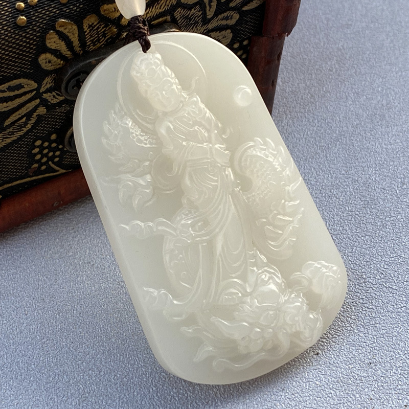 外蒙料乘龙观音吊坠牌子仿和田玉韩料挂件景区庙会夜市摆地摊货源