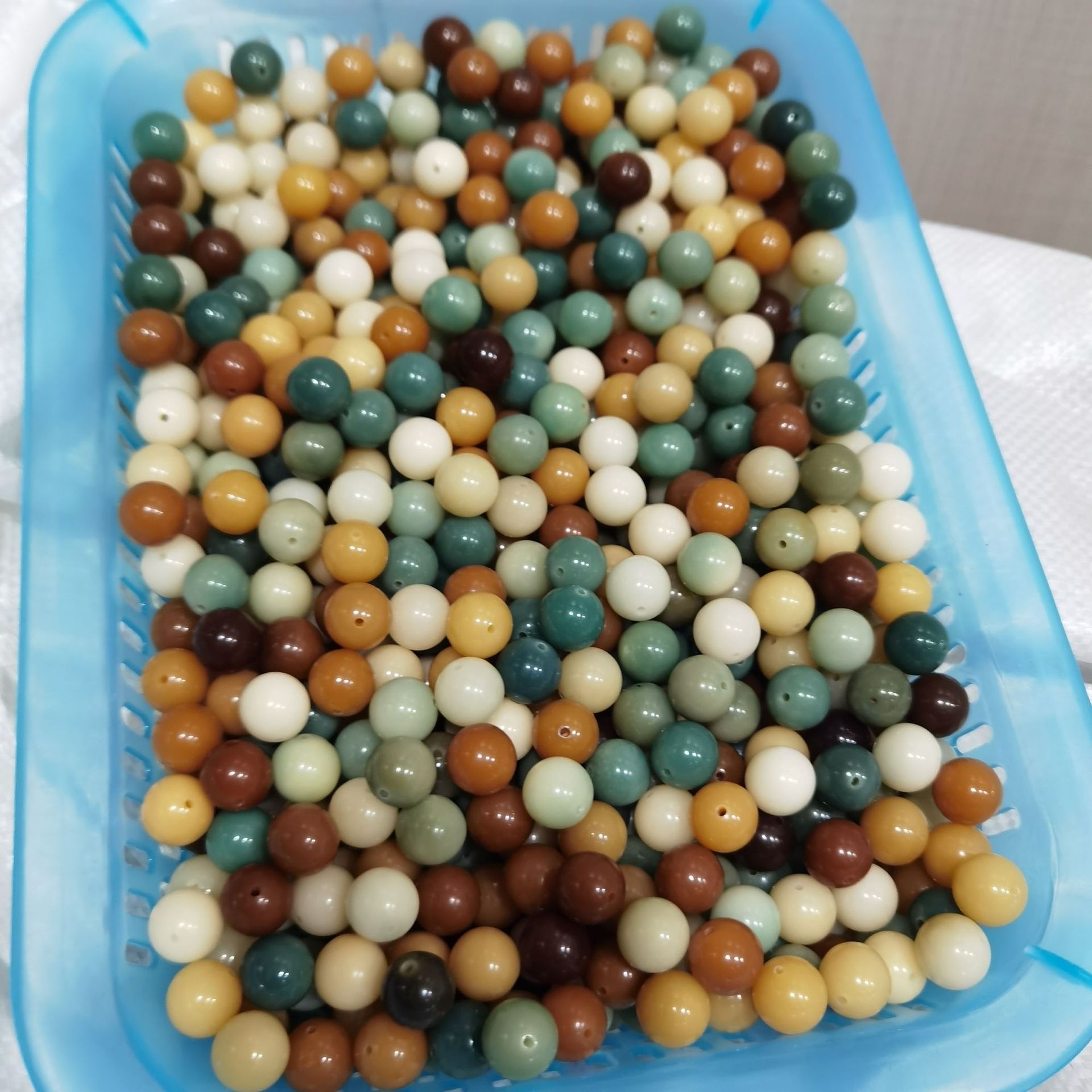 Natural Colorful Bodhi Root round Beads Weathered Bodhi Root Bodhi Root Scattered Beads Lv Guo Multi Jewels Bracelet Buddha Beads