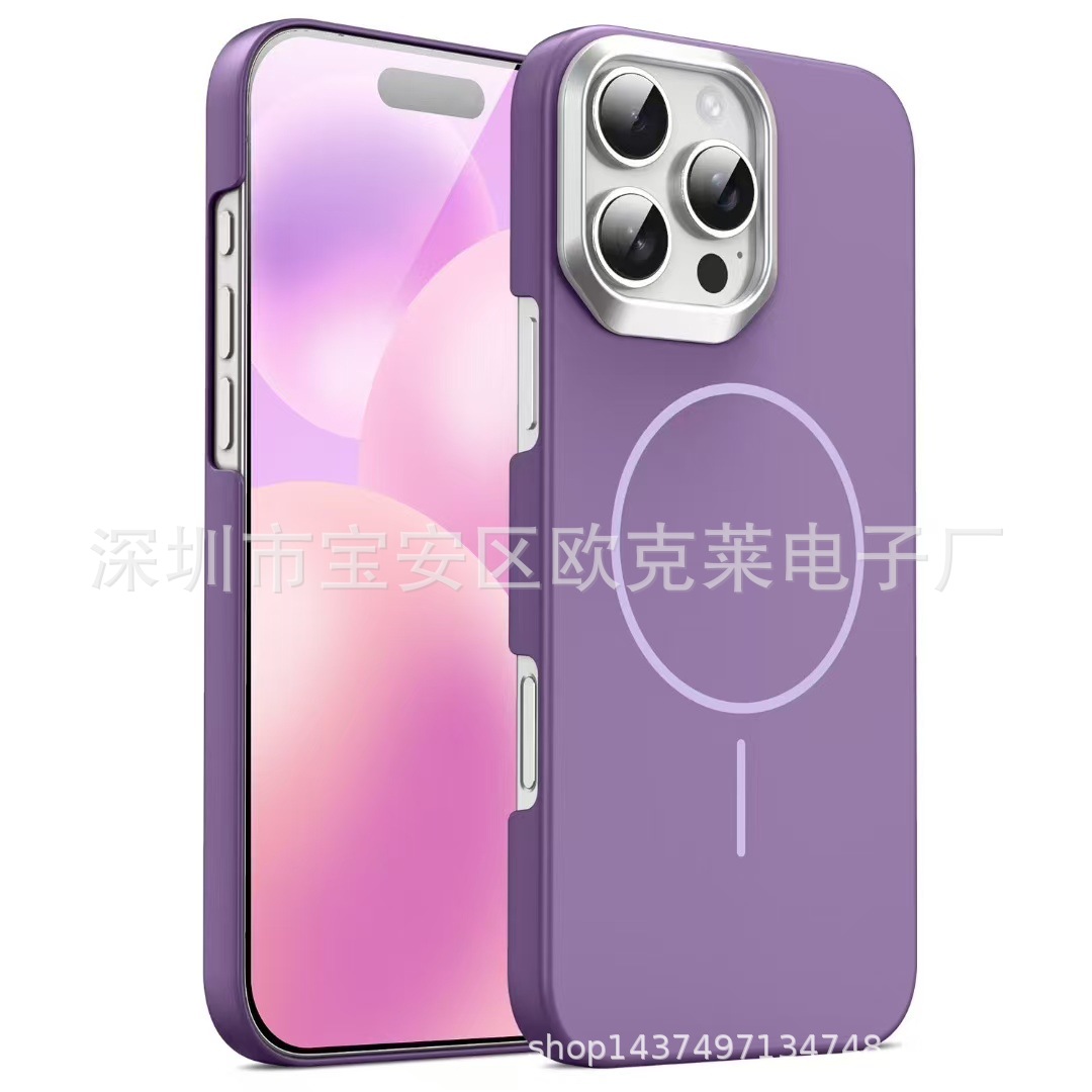 金甲PC磁吸手机壳适用Iphone 15/Iphone16E刀锋镜头手机保护套